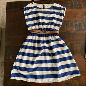 Striped Dress with Belt